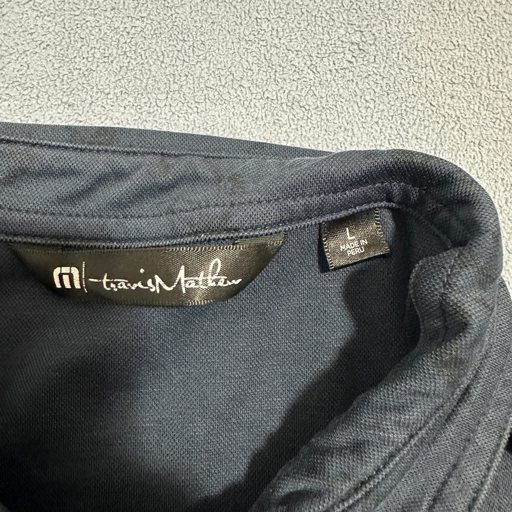 Travis‎ Mathew Textured Golf Polo Shirt Short Sleeve Casual Blue Mens Size L - Picture 6 of 12